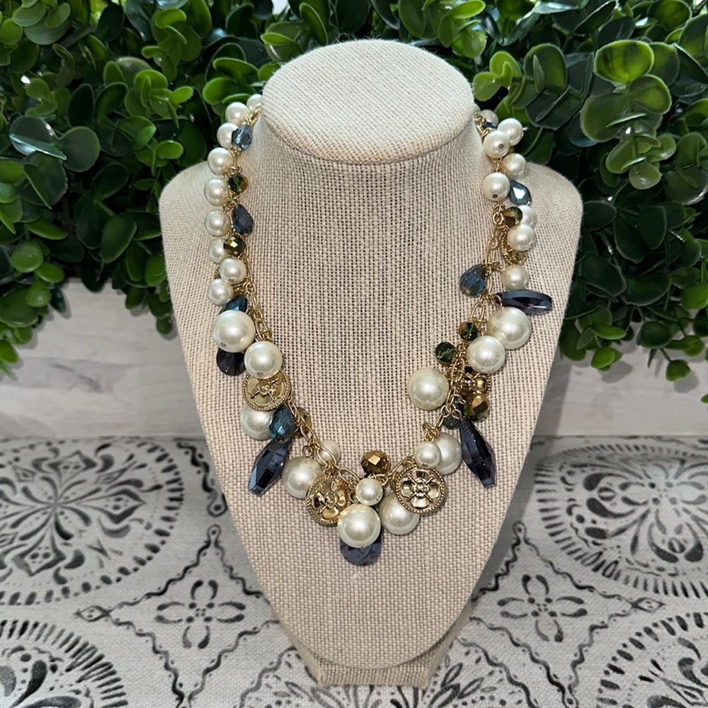 NWT Charter Club Hazel Statement Necklace Faux Pearls Gold Tone